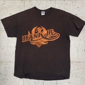 Fruit of the Loom Brown Tee with Orange Hank Jr. Logo